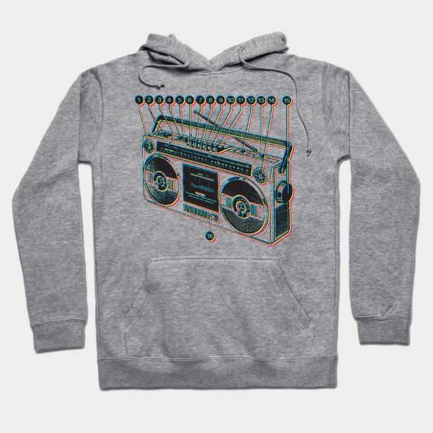 Boombox / Old School Vintage Ghetto Blaster Hoodie by RCDBerlin